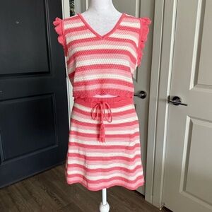 Striped Pink and White Knit Dress